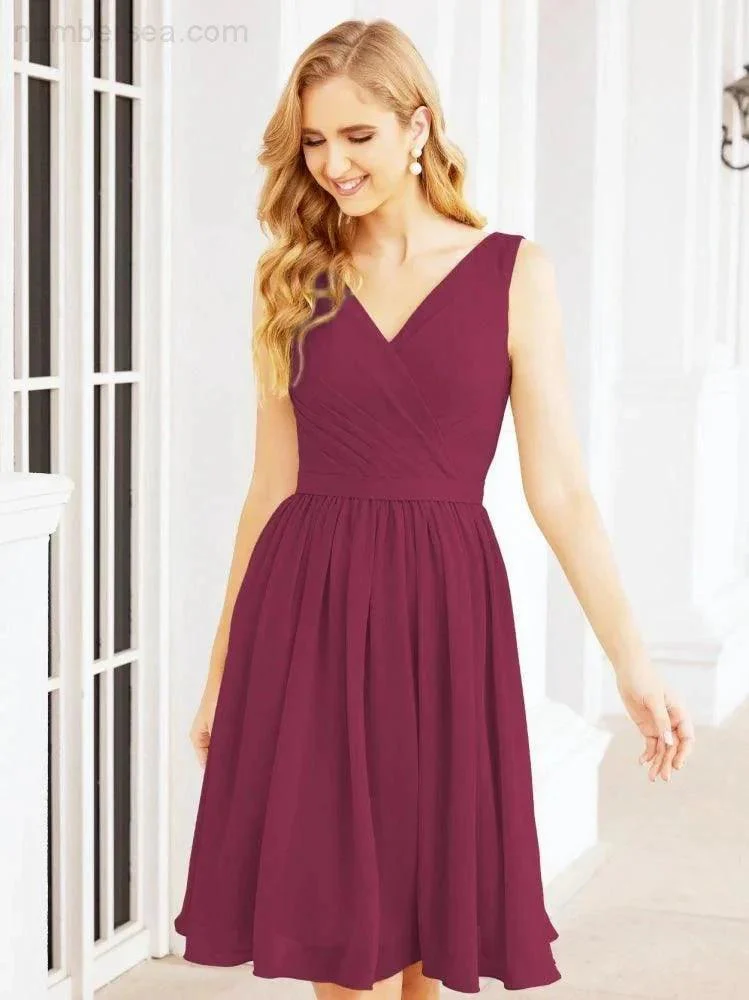 Numbersea Homecoming Dresses Knee Length Skirt V Back 28062 - Image 102