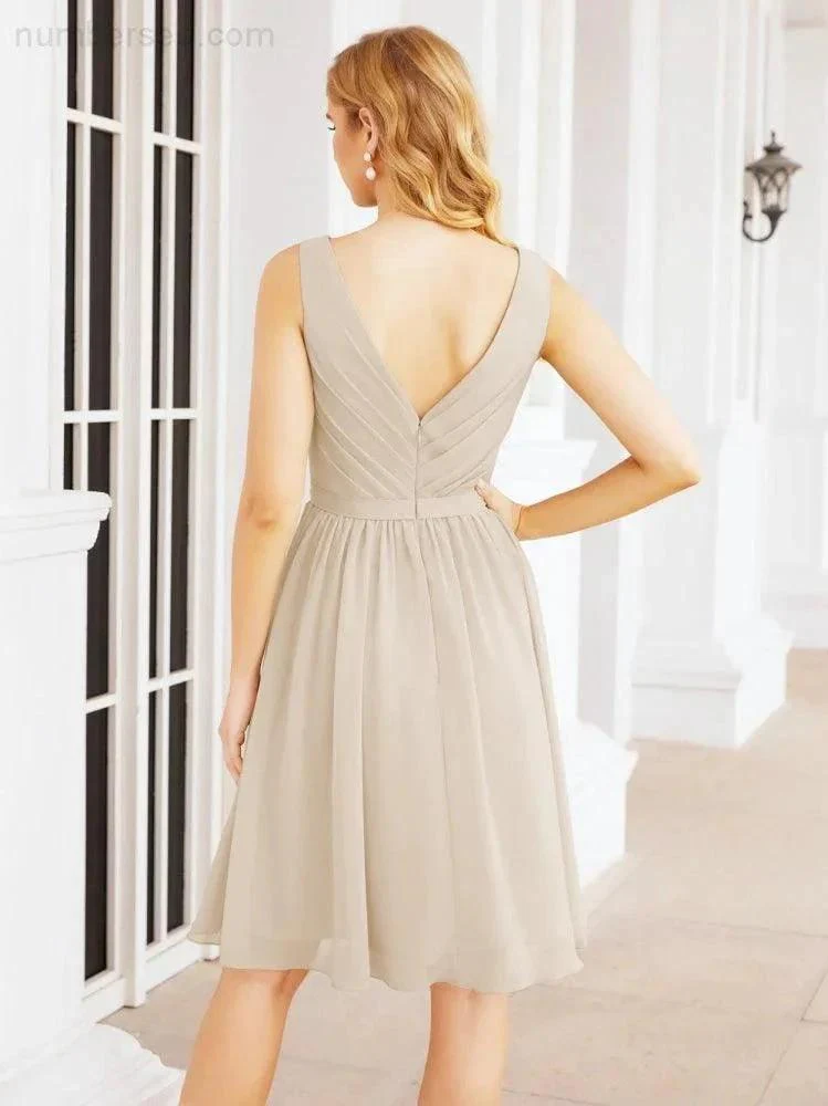 Numbersea Homecoming Dresses Knee Length Skirt V Back 28062 - Image 104