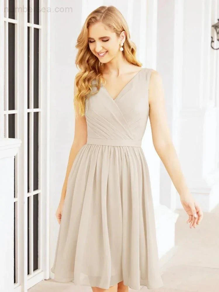 Numbersea Homecoming Dresses Knee Length Skirt V Back 28062 - Image 105