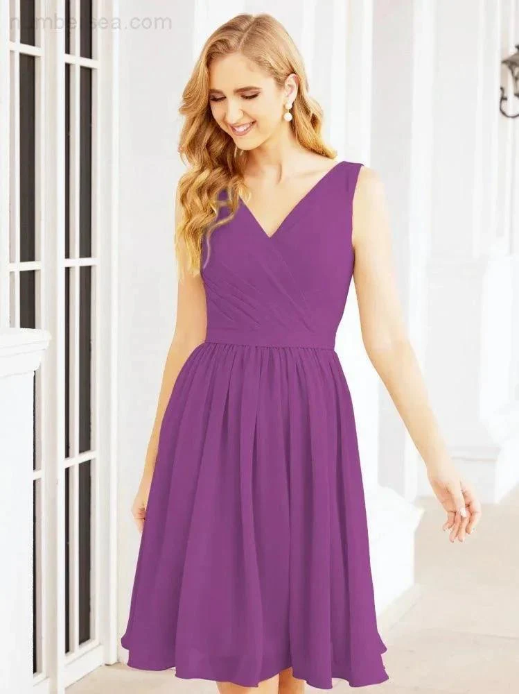 Numbersea Homecoming Dresses Knee Length Skirt V Back 28062 - Image 108