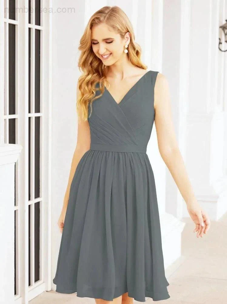 Numbersea Homecoming Dresses Knee Length Skirt V Back 28062 - Image 114