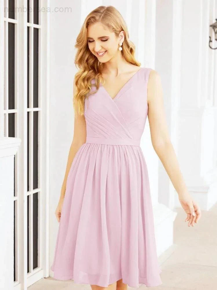 Numbersea Homecoming Dresses Knee Length Skirt V Back 28062 - Image 117