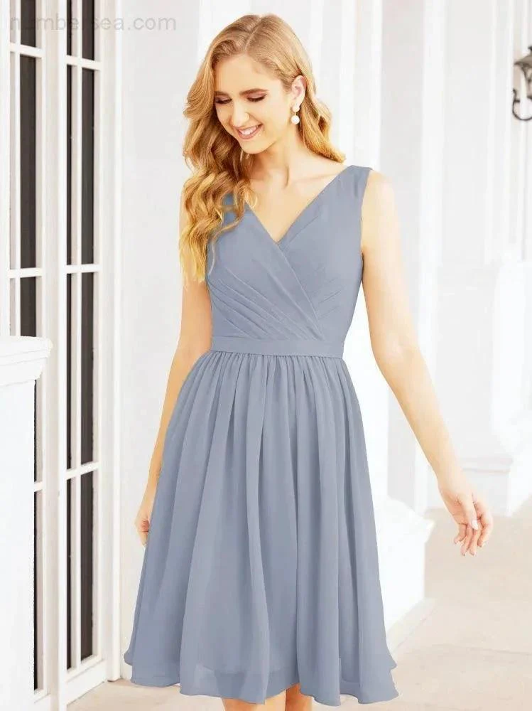 Numbersea Homecoming Dresses Knee Length Skirt V Back 28062 - Image 12