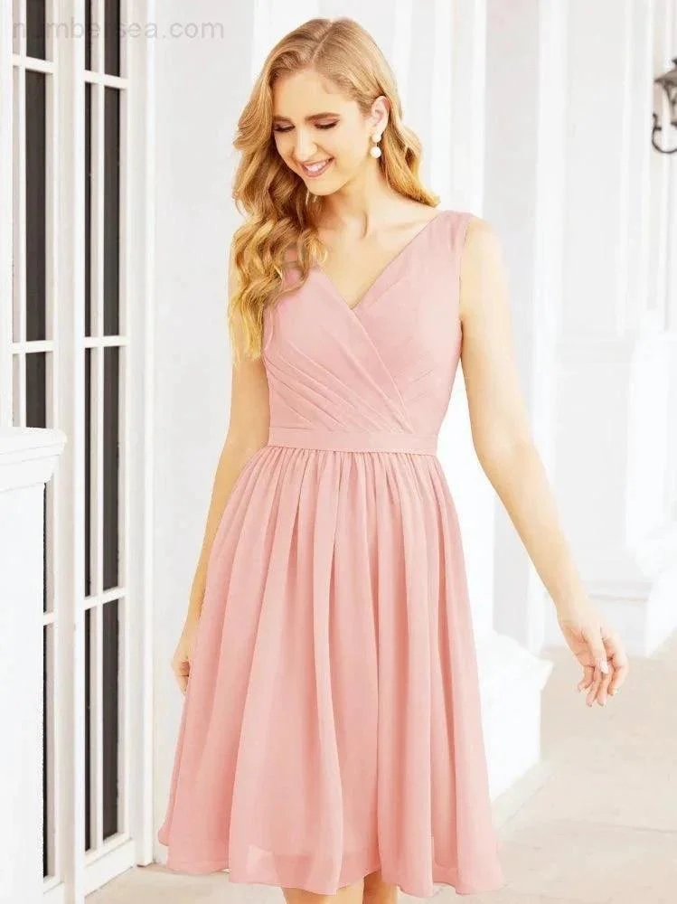 Numbersea Homecoming Dresses Knee Length Skirt V Back 28062 - Image 120