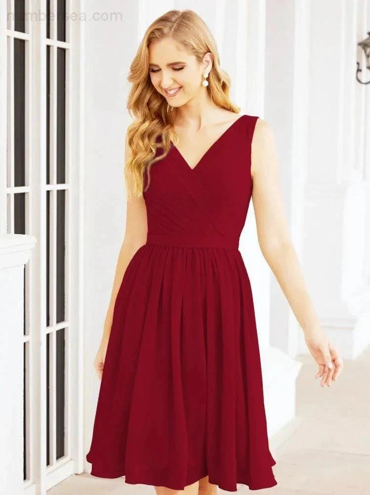 Numbersea Homecoming Dresses Knee Length Skirt V Back 28062 - Image 123