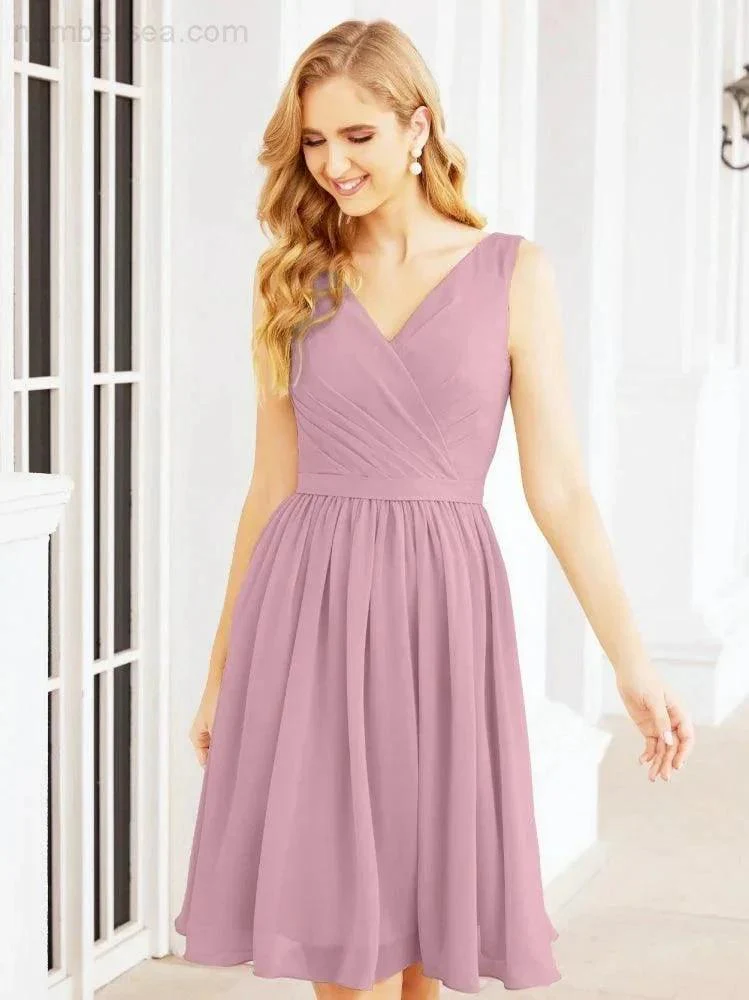 Numbersea Homecoming Dresses Knee Length Skirt V Back 28062 - Image 3