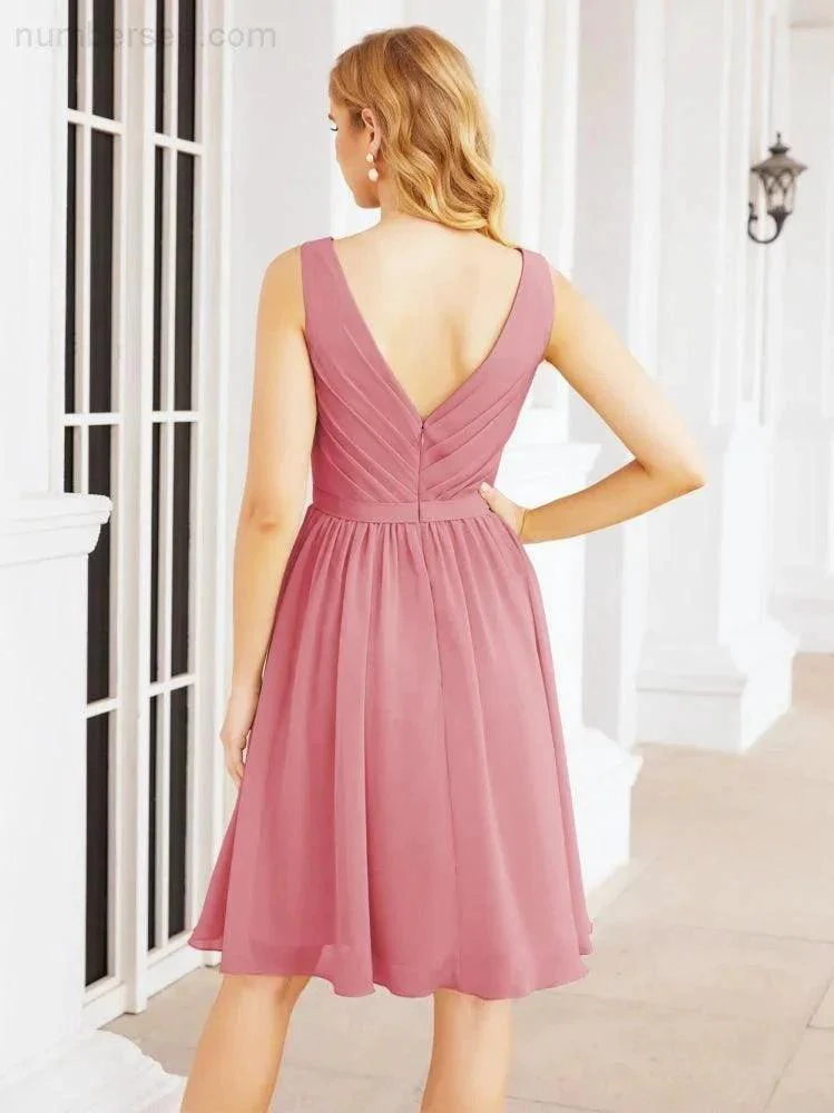 Numbersea Homecoming Dresses Knee Length Skirt V Back 28062 - Image 32