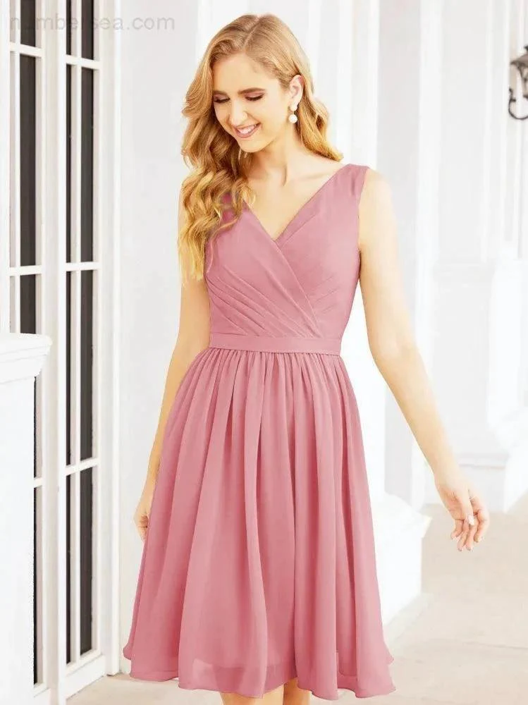 Numbersea Homecoming Dresses Knee Length Skirt V Back 28062 - Image 33