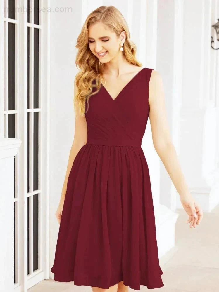 Numbersea Homecoming Dresses Knee Length Skirt V Back 28062 - Image 36