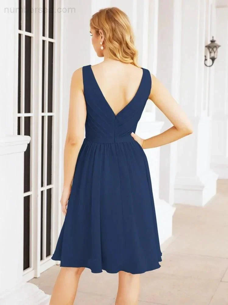 Numbersea Homecoming Dresses Knee Length Skirt V Back 28062 - Image 38