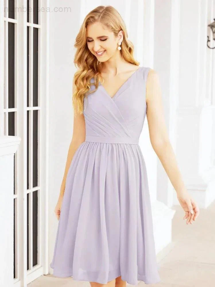 Numbersea Homecoming Dresses Knee Length Skirt V Back 28062 - Image 42