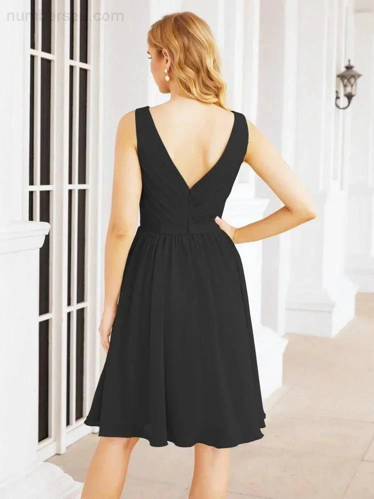 Numbersea Homecoming Dresses Knee Length Skirt V Back 28062 - Image 44