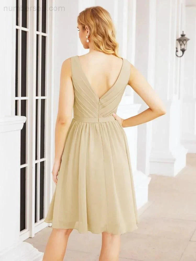 Numbersea Homecoming Dresses Knee Length Skirt V Back 28062 - Image 47