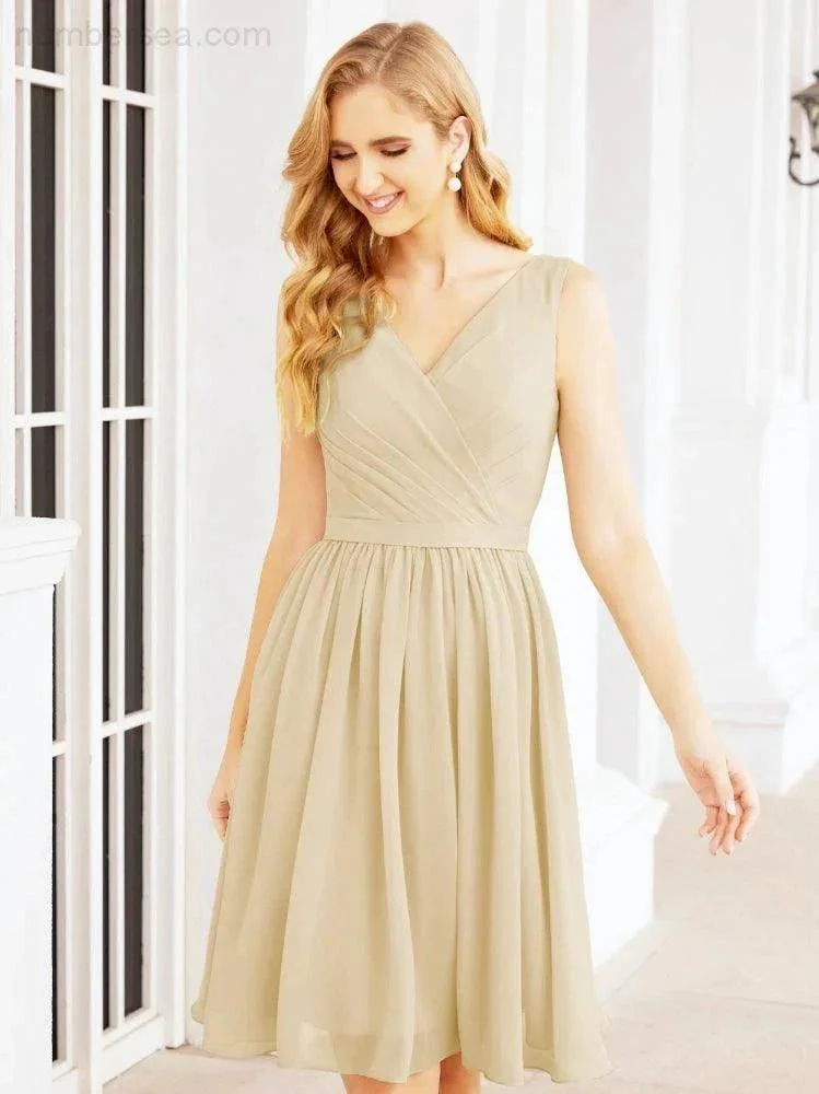 Numbersea Homecoming Dresses Knee Length Skirt V Back 28062 - Image 48