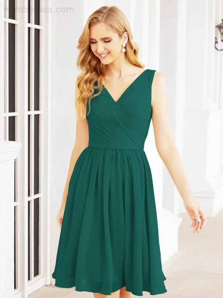 Numbersea Homecoming Dresses Knee Length Skirt V Back 28062 - Image 51