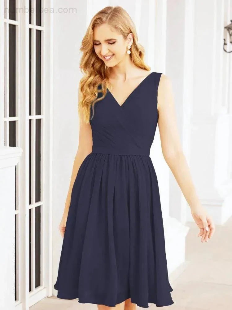 Numbersea Homecoming Dresses Knee Length Skirt V Back 28062 - Image 54