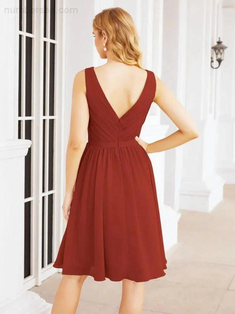 Numbersea Homecoming Dresses Knee Length Skirt V Back 28062 - Image 56
