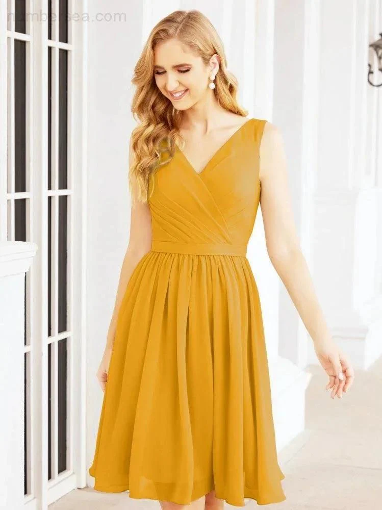 Numbersea Homecoming Dresses Knee Length Skirt V Back 28062 - Image 6