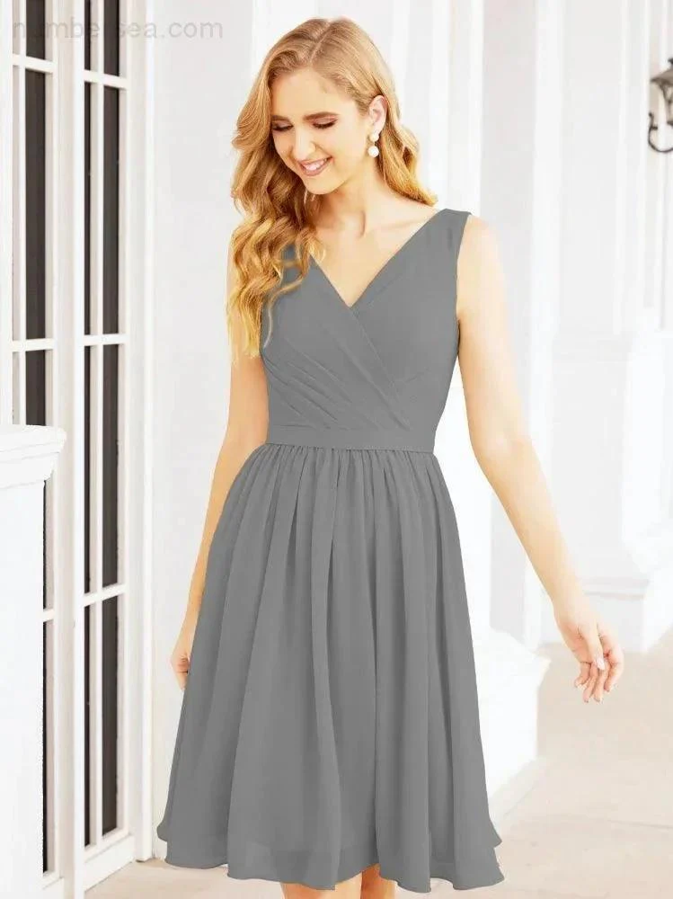 Numbersea Homecoming Dresses Knee Length Skirt V Back 28062 - Image 60