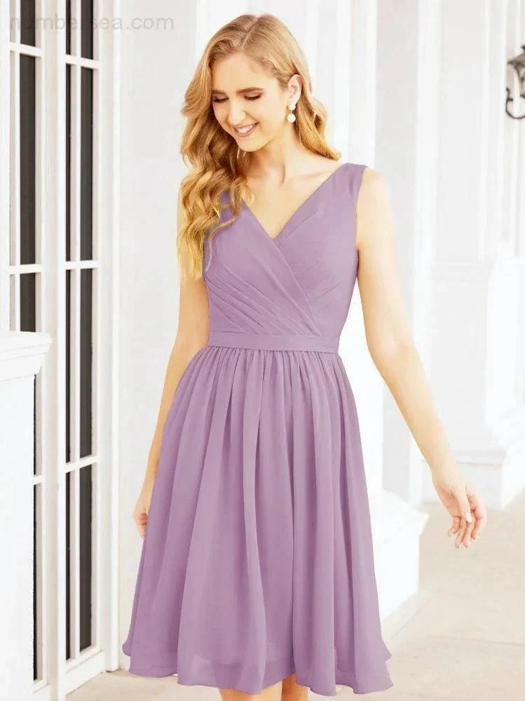 Numbersea Homecoming Dresses Knee Length Skirt V Back 28062 - Image 63