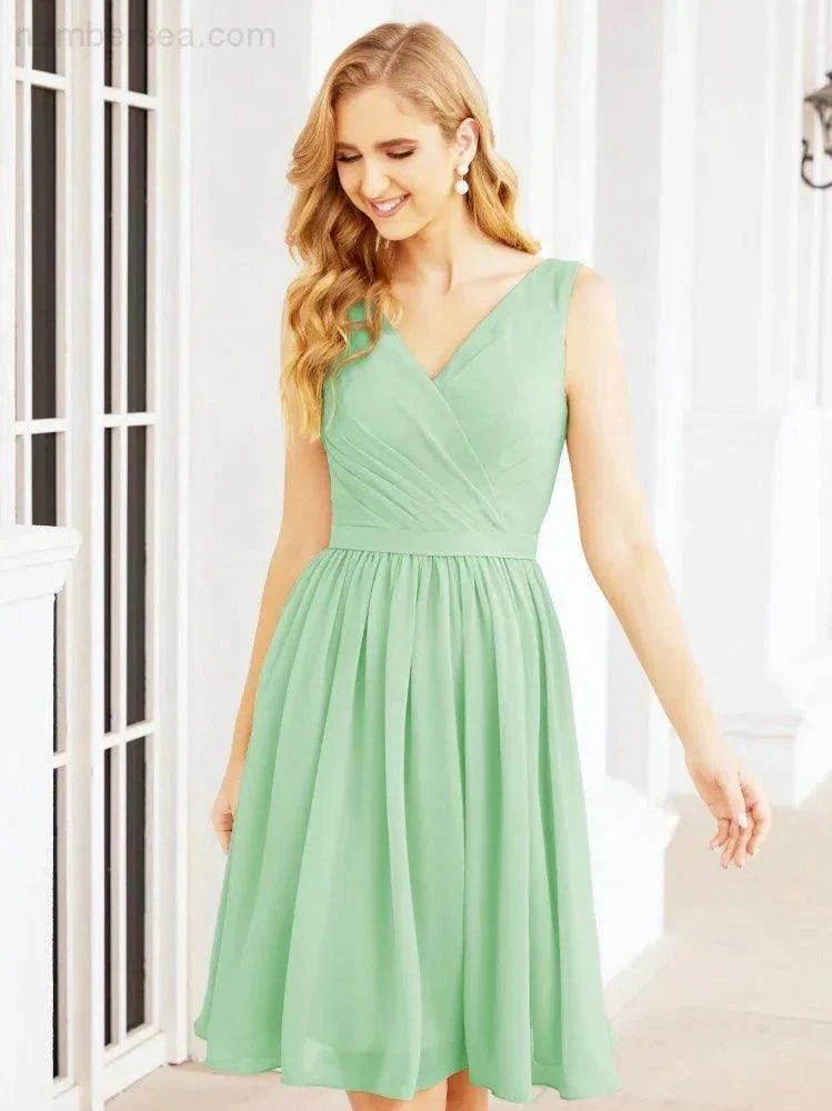 Numbersea Homecoming Dresses Knee Length Skirt V Back 28062 - Image 66
