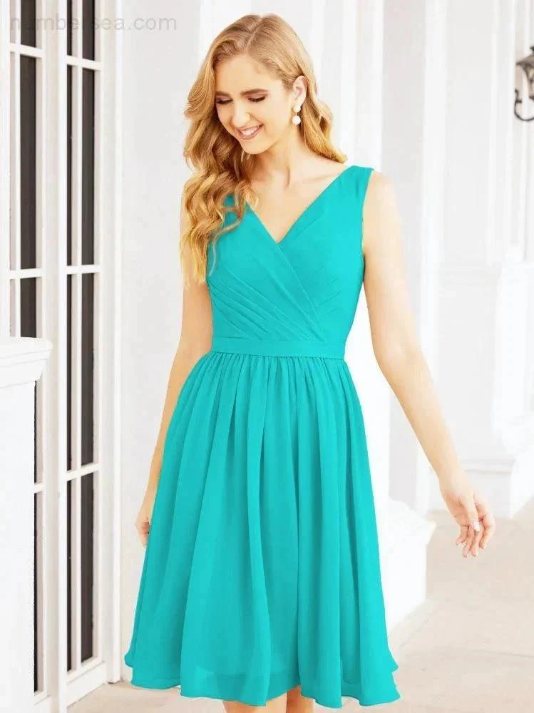 Numbersea Homecoming Dresses Knee Length Skirt V Back 28062 - Image 69