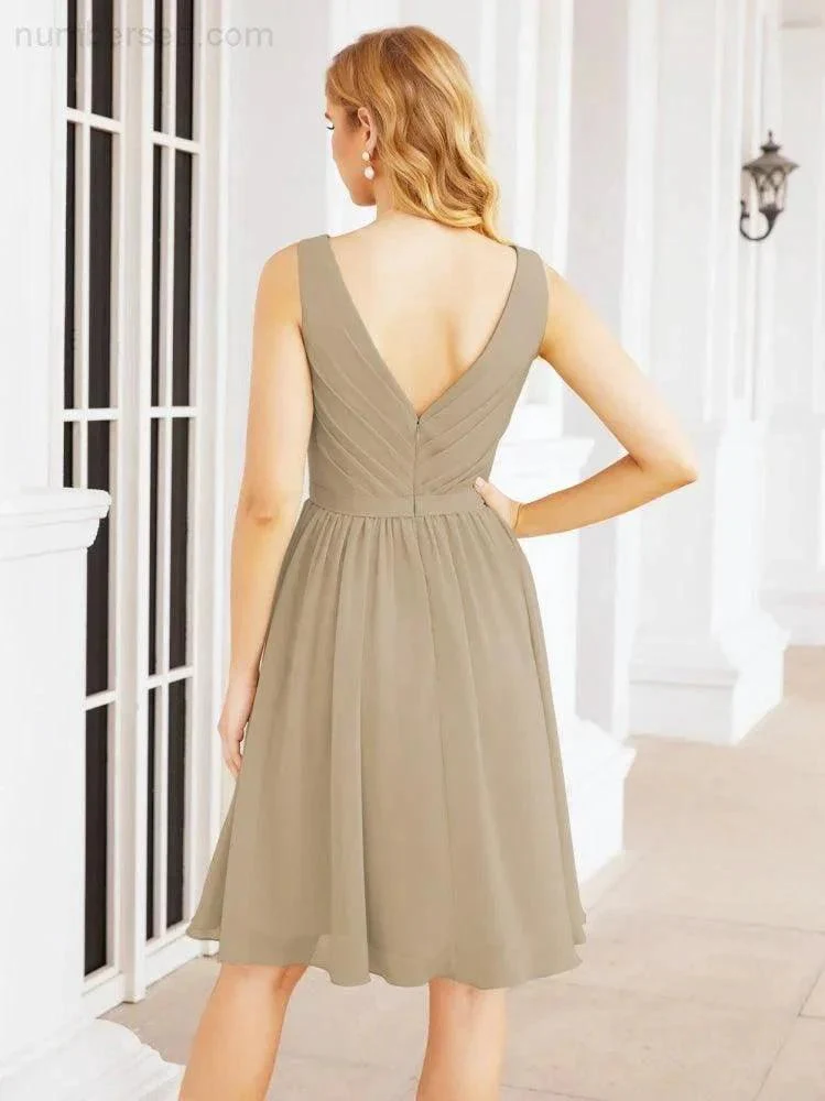 Numbersea Homecoming Dresses Knee Length Skirt V Back 28062 - Image 71