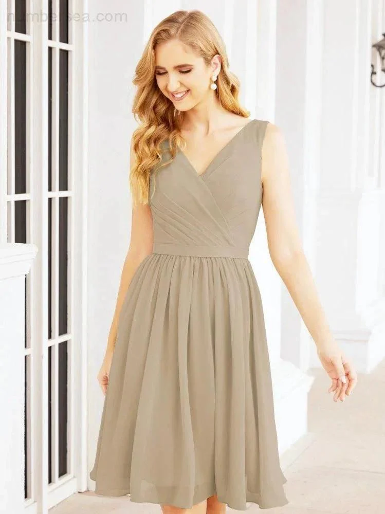 Numbersea Homecoming Dresses Knee Length Skirt V Back 28062 - Image 72