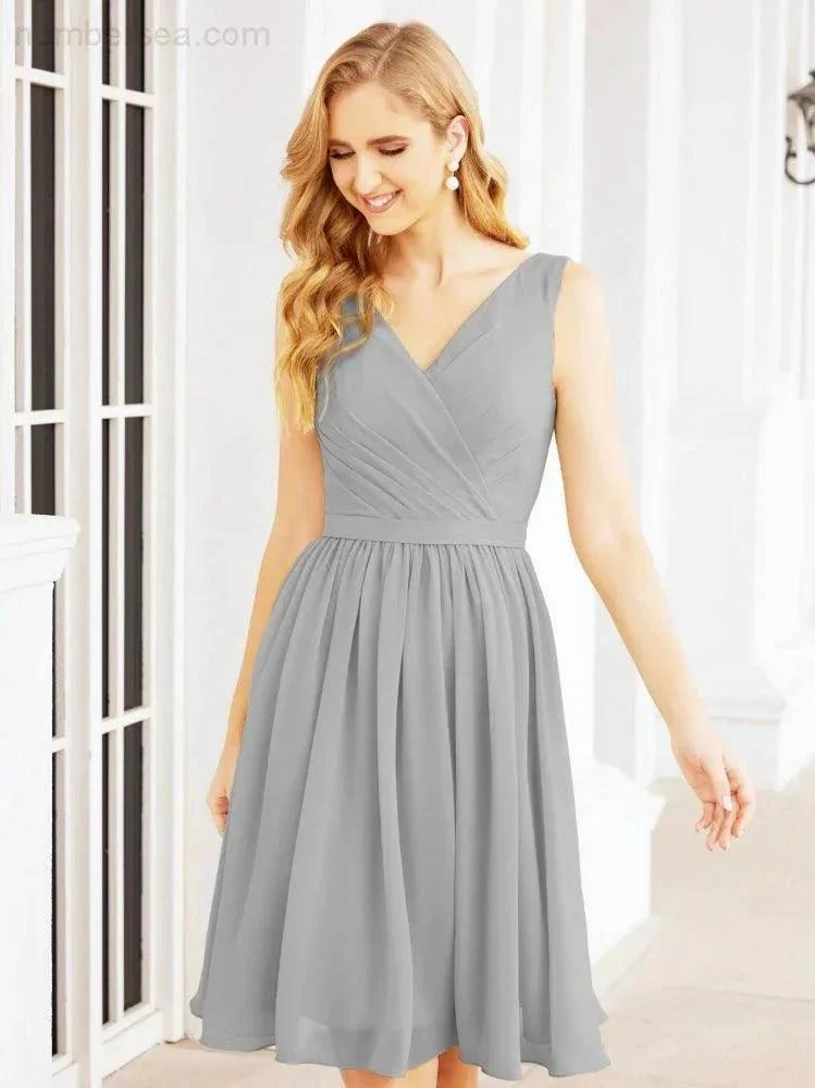 Numbersea Homecoming Dresses Knee Length Skirt V Back 28062 - Image 75