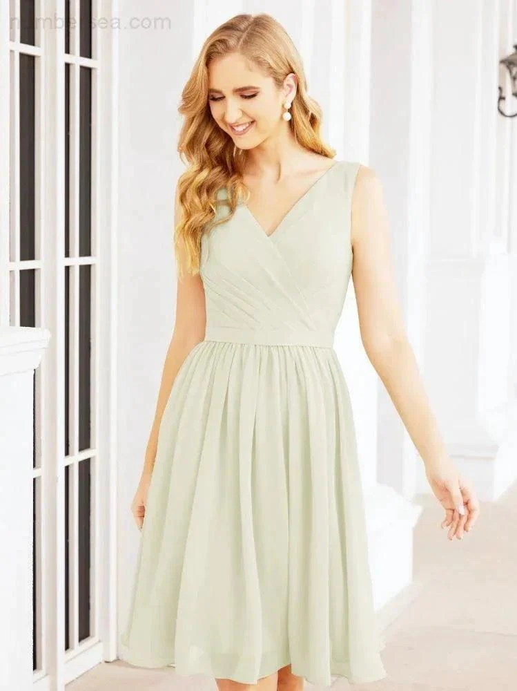 Numbersea Homecoming Dresses Knee Length Skirt V Back 28062 - Image 78