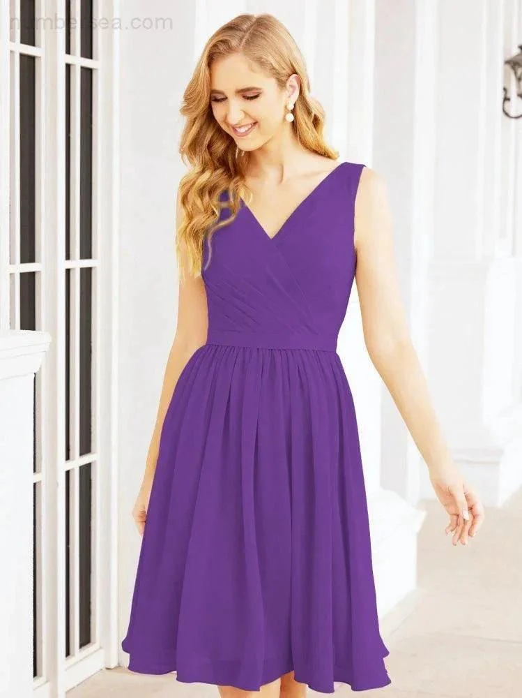 Numbersea Homecoming Dresses Knee Length Skirt V Back 28062 - Image 84