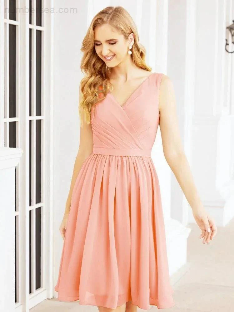 Numbersea Homecoming Dresses Knee Length Skirt V Back 28062 - Image 87