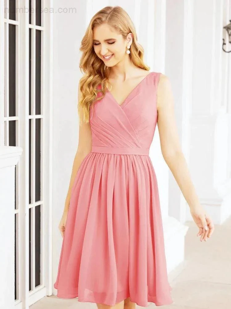 Numbersea Homecoming Dresses Knee Length Skirt V Back 28062 - Image 90