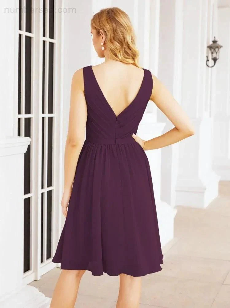 Numbersea Homecoming Dresses Knee Length Skirt V Back 28062 - Image 92