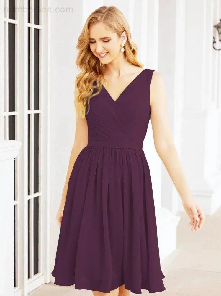 Numbersea Homecoming Dresses Knee Length Skirt V Back 28062 - Image 93