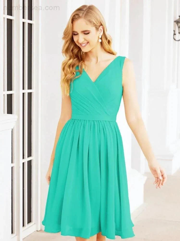 Numbersea Homecoming Dresses Knee Length Skirt V Back 28062 - Image 96