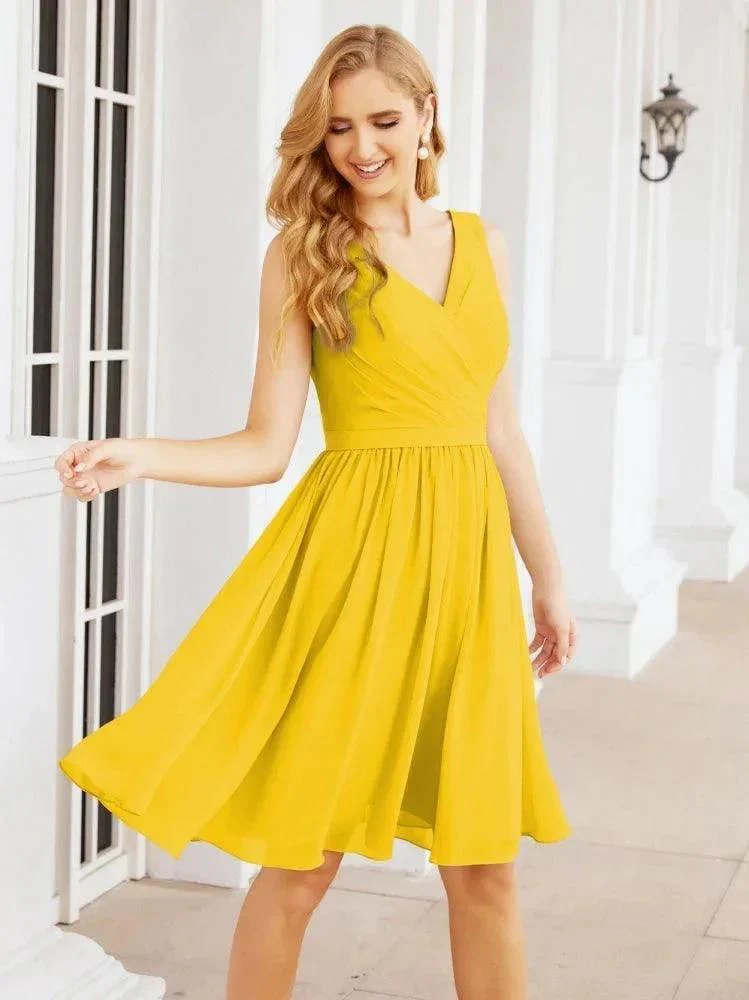 Numbersea Homecoming Dresses Knee Length Skirt V Back 28062 - Image 97