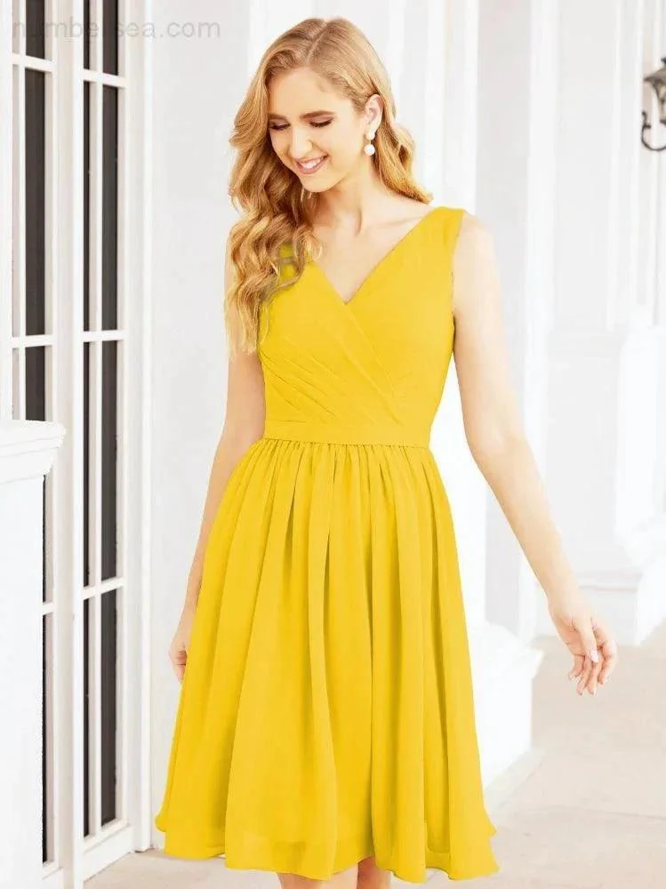 Numbersea Homecoming Dresses Knee Length Skirt V Back 28062 - Image 99