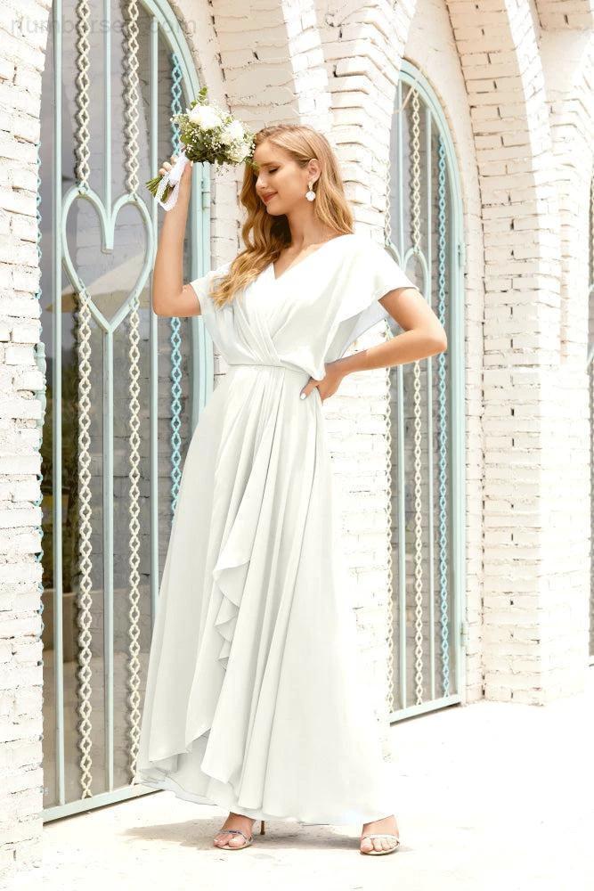 Numbersea  Mother of The Bride Dresses Plus Size V-Neck Floor Length Formal Prom Dress for Wedding Guest 28020 - Image 104