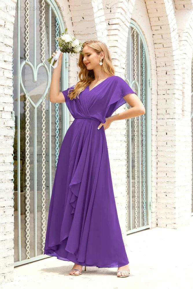 Numbersea  Mother of The Bride Dresses Plus Size V-Neck Floor Length Formal Prom Dress for Wedding Guest 28020 - Image 112