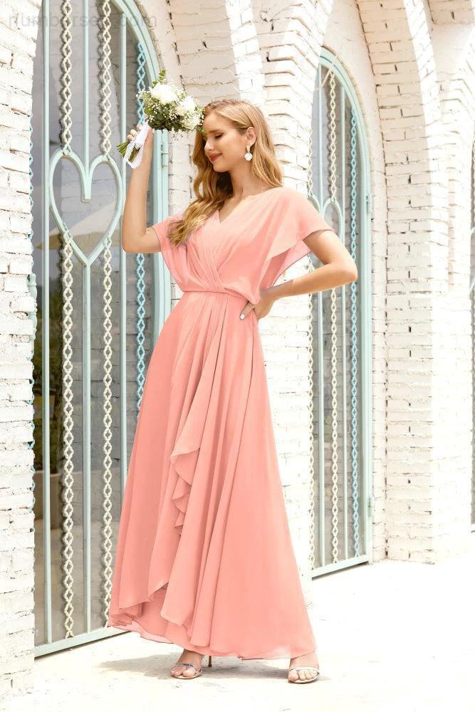 Numbersea  Mother of The Bride Dresses Plus Size V-Neck Floor Length Formal Prom Dress for Wedding Guest 28020 - Image 116