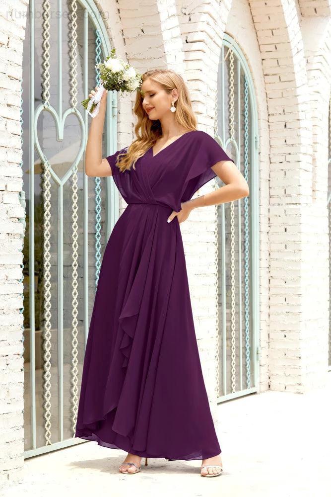 Numbersea  Mother of The Bride Dresses Plus Size V-Neck Floor Length Formal Prom Dress for Wedding Guest 28020 - Image 124
