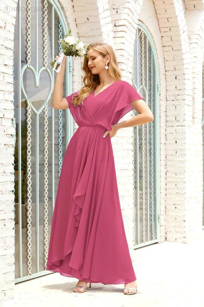 Numbersea  Mother of The Bride Dresses Plus Size V-Neck Floor Length Formal Prom Dress for Wedding Guest 28020 - Image 136
