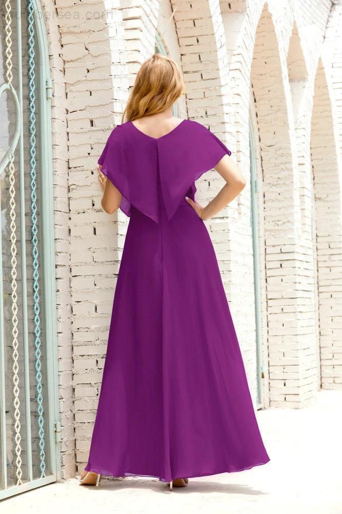 Numbersea  Mother of The Bride Dresses Plus Size V-Neck Floor Length Formal Prom Dress for Wedding Guest 28020 - Image 142