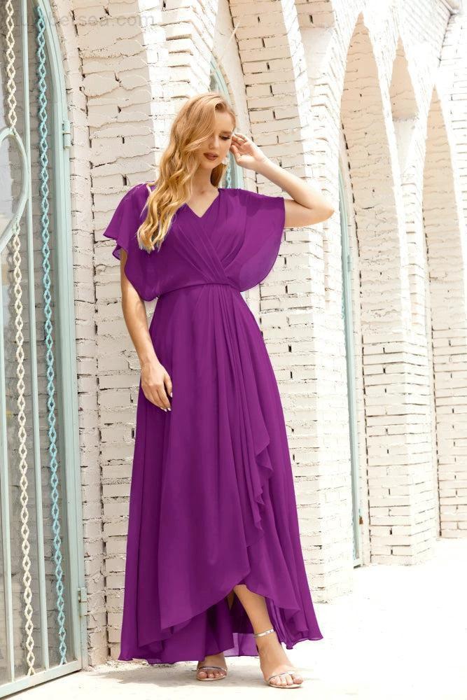 Numbersea  Mother of The Bride Dresses Plus Size V-Neck Floor Length Formal Prom Dress for Wedding Guest 28020 - Image 143