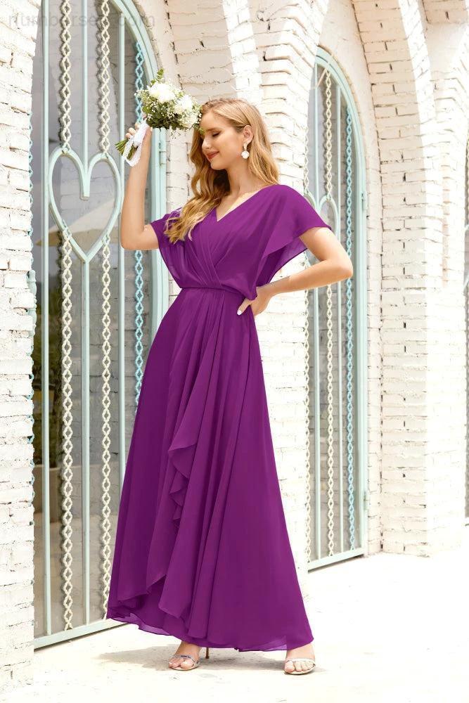 Numbersea  Mother of The Bride Dresses Plus Size V-Neck Floor Length Formal Prom Dress for Wedding Guest 28020 - Image 144