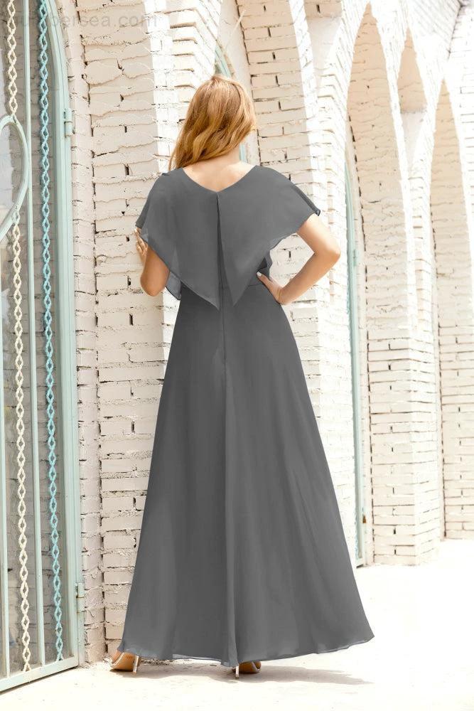 Numbersea  Mother of The Bride Dresses Plus Size V-Neck Floor Length Formal Prom Dress for Wedding Guest 28020 - Image 150