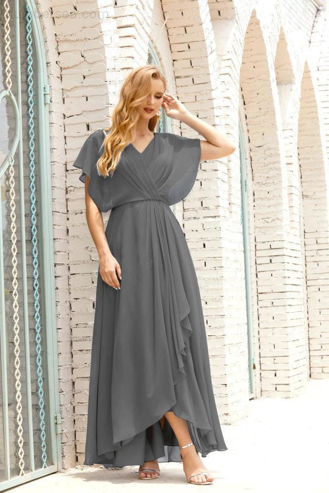Numbersea  Mother of The Bride Dresses Plus Size V-Neck Floor Length Formal Prom Dress for Wedding Guest 28020 - Image 151