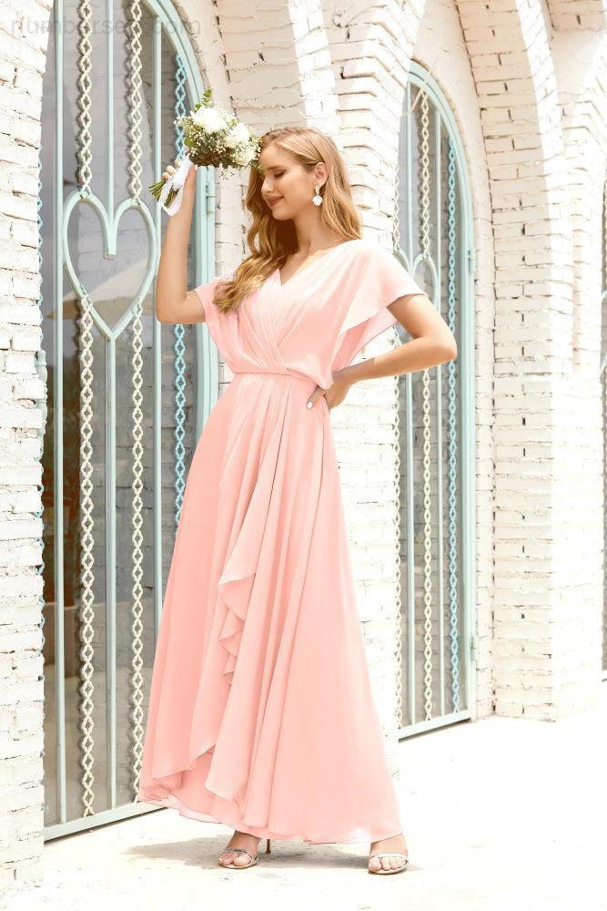 Numbersea  Mother of The Bride Dresses Plus Size V-Neck Floor Length Formal Prom Dress for Wedding Guest 28020 - Image 160