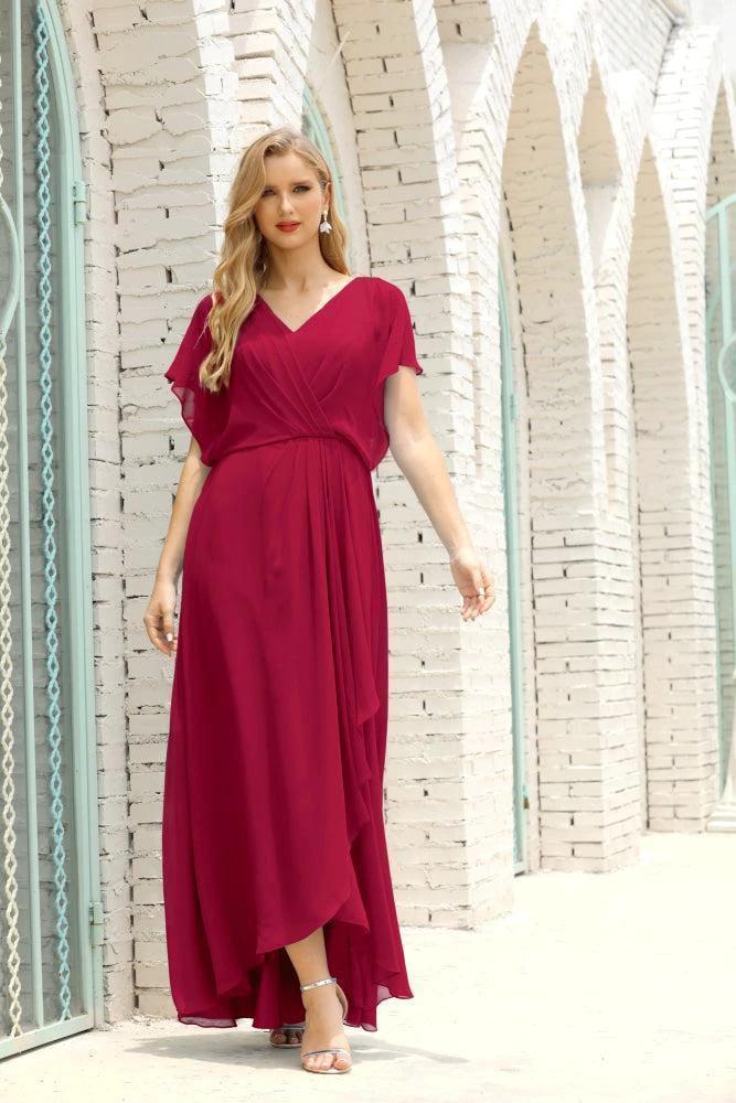 Numbersea  Mother of The Bride Dresses Plus Size V-Neck Floor Length Formal Prom Dress for Wedding Guest 28020 - Image 161